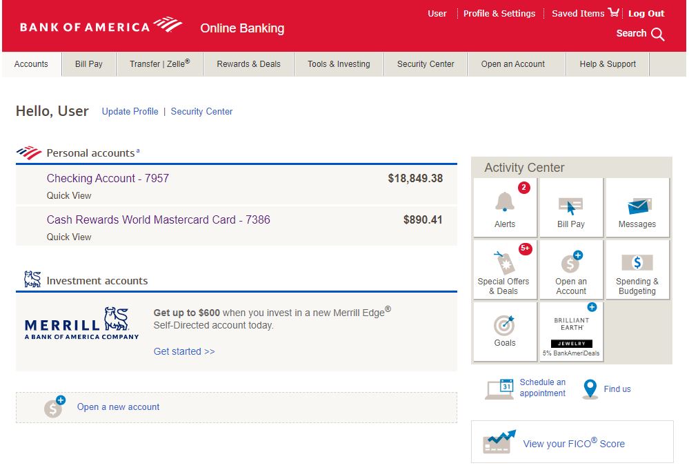 Bank of America credit cards